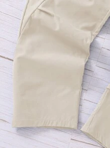 Teen Boys' Casual Solid Color Drawstring Waist Cargo Pants