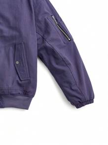 Manfinity VCAY Men Street-Style Hooded Bomber Padded Coat With Fluffy Collar, Suitable For Autumn/Winter - Dusty Purple - View 8