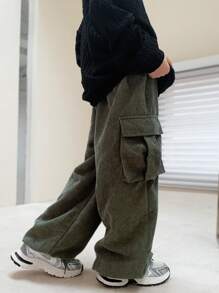 Bộ 2 áo len dệt kim Jacquard phong cách Hàn Quốc thường ngày cho bé trai và quần cạp chun - Nhiều màu - Xem 4