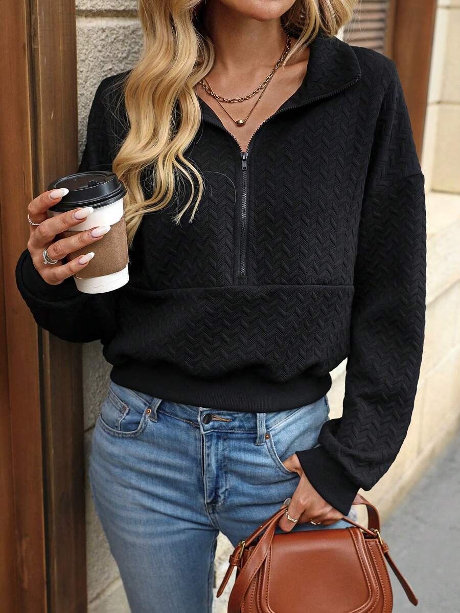 SHEIN LUNE Grey Long Sleeve Women's Sweatshirt