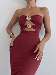 Firerie 女士镂空交叉前结舞会礼服