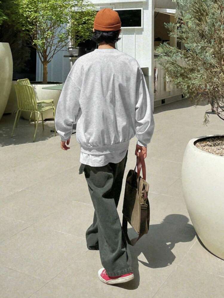 Men's Autumn Letter Print Pullover Sweatshirt