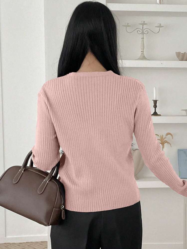 Women's Casual Solid Color V-Neck Long Sleeve Cardigan Sweater, Autumn/Winter,Fall Women Clothes