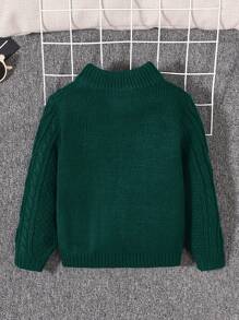 SHEIN Leap Crew 年轻男孩休闲宽松圆领长袖毛衣