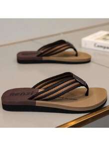 Chanclas para hombre, sandalias de playa y ducha, uso casual antideslizante, moda personalizada para uso en exteriores - Marrón - Ver 4