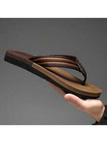 Chanclas para hombre, sandalias de playa y ducha, uso casual antideslizante, moda personalizada para uso en exteriores - Marrón - Ver 6