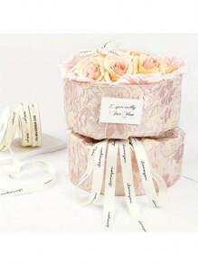 1 Roll, 40 Yards Premium Satin Ribbon, Rose Flower Patterned Ribbon Suitable For Baking, DIY Gift Wrapping, Weddings, Invitations, Bouquets, Home Decor, Party Decoration, Holiday Decoration