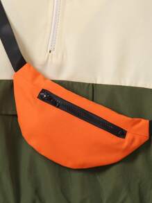 3pcs/Set Young Boy Colorblock Oversized Hoodie Sweatshirt With Loose Side Stripe Pants And Detachable Suspenders, Suitable For Casual, Sports Wear And Outdoor Activities - Multicolor - View 8