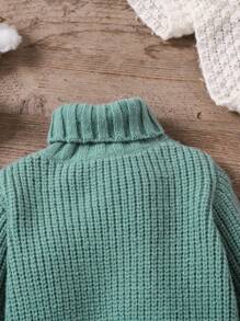 男婴秋冬针织高领毛衣，新品上市。绿色配色方案展现清新可爱的童真风格。采用柔软舒适的面料制成，适合娇嫩的婴儿皮肤，让宝宝保持温暖舒适。蓬松的彩色圆点纱线柔软舒适，保暖性强。适合家庭聚会、郊游、亲子时光和圣诞派对。 - 綠色 - 查看 7
