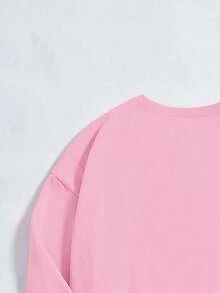 GraphicGems Young Girl Round Neck Halloween Printed Sweatshirt, Casual & Comfortable - Pink - View 5