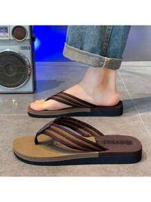 Chanclas para hombre, sandalias de playa y ducha, uso casual antideslizante, moda personalizada para uso en exteriores - Marrón - Ver 7