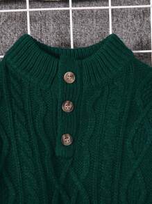 SHEIN Leap Crew 年轻男孩休闲宽松圆领长袖毛衣