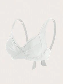 SHEIN DD+ Top de bikini de unicolor y estilo simple para mujer - Blanco - Ver 5