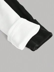 SHEIN Teen Girl Buy 1 Get 2 Free 3pcs/Set Black, White, Brown Casual Reversible Thermal Lined Warm Long Sleeve Fitted Cropped T-Shirts, Fall Top - Multicolor - View 15