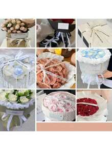 1 Roll, 40 Yards Premium Satin Ribbon, Rose Flower Patterned Ribbon Suitable For Baking, DIY Gift Wrapping, Weddings, Invitations, Bouquets, Home Decor, Party Decoration, Holiday Decoration