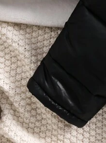 女婴保暖连帽衫和围兜裤连体服套装，黑色，适合秋冬季户外活动、滑雪 - 黑色 - 查看 7