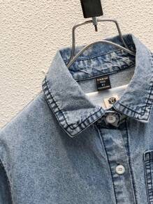 Lässiges, einfarbiges Jeanshemd für Tween Mädchen für den Herbst
