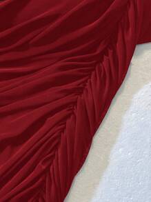 SHEIN SXY Dress Ukuran Plus - Burgundy - View 7
