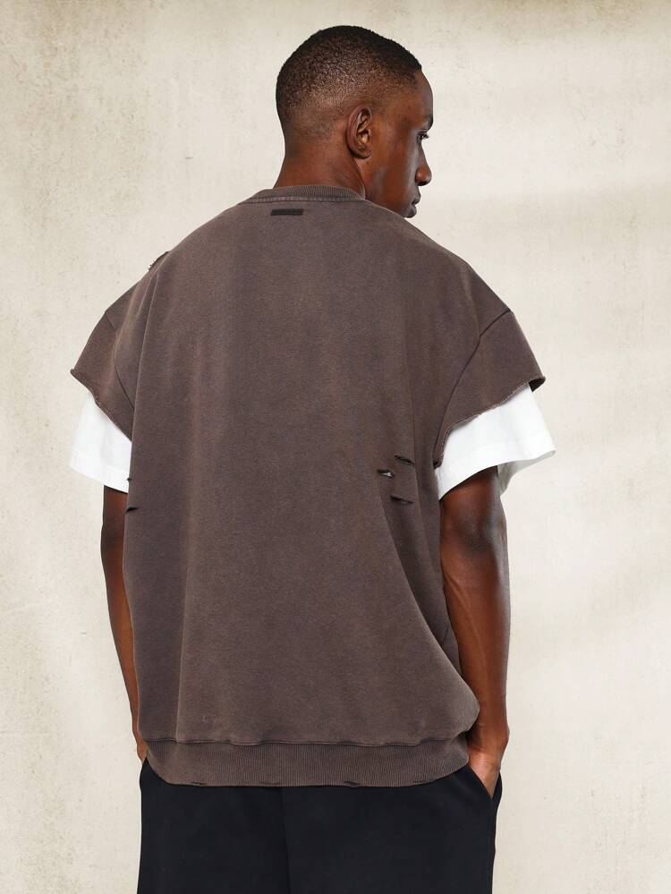 ボックスフィット クルーネック ローエッジ ドロップショルダー スウェットシャツ