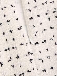 Sweetra Bộ 2 món áo khoác cổ tròn tay dài thanh lịch dành cho nữ và chân váy mini, trang phục Y2K mùa xuân và thu - Đen và trắng - Xem 4