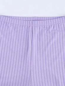 1 quần ống loe cạp cao thời trang kẻ sọc bó sát dành cho nữ - Màu tím  Violet - Xem 7