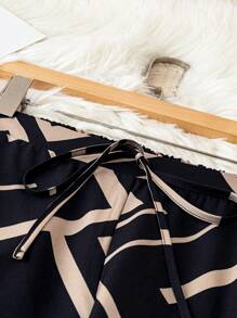 Linhara Damskie spodnie na co dzień w dużych rozmiarach w kontrastowych kolorach