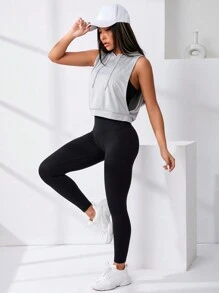 Easithlete 3pcs Summer Casual Solid Color Drawstring Hooded Sleeveless Sweatshirt - Multicolor - View 7