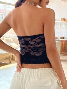 SHEIN EZwear Women Contrast Lace Slim Fit Camisole Top, Summer