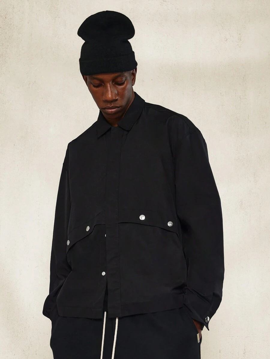 SUMWON Regular Fit Nylon Utility Jacket With Snap Detail | SHEIN South ...