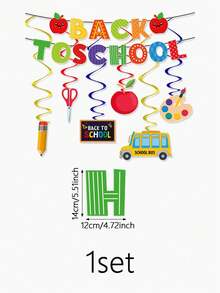 1 set Decoraciones para la fiesta de regreso a clases, adornos colgantes, decoración para el aula - Multicolor - Ver 4