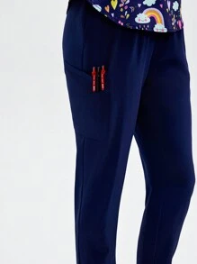 TaskEZ Conjunto uniforme de enfermera con top y pantalón estampado con diseño de unicornio de dibujos animados para mujer, conjunto de ropa de trabajo con micro-estiramiento, múltiples bolsillos, adecuado para enfermera, esteticista y otros - Multicolor - Ver 6