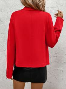 Ellevyn Áo khoác cổ khóa kéo hiện đại thanh lịch dành cho nữ - Đỏ - Xem 2