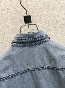 Lässiges, einfarbiges Jeanshemd für Tween Mädchen für den Herbst