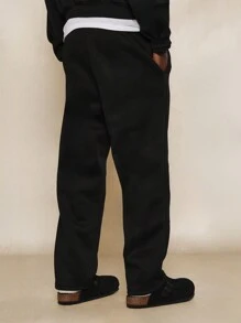 SUMWON Premium Athletic Jogger Sweatpants Drawstring Waistband With Graphic Design Loungewear Fall Winter College Style Vintage Logo Streetwear Casual Gym Sports - Black - View 4