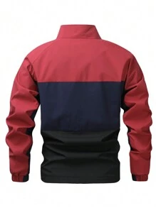 Manfinity Hypemode Men's Letter Print Contrast Color Raglan Sleeve Casual Loose Jacket - Multicolor - View 2