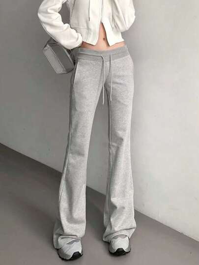 INAWLY Drawstring Waist Flared Trousers Graduation,Back To School Outfits,Graduation,Teacher Outfits For Women,Back To School Fall Cloth For Women