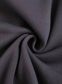 SHEIN Unity Women Loose Fit Zip Front Long Sleeve Casual Sweatshirt, Spring Autumn Pullover Fall Outfit - Dark Grey - View 3