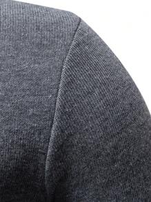 Manfinity Homme Jersey casual de cuello alto de unicolor para hombre, manga larga, otoño/invierno
