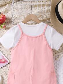 Young Girls Solid Color Sleeveless Jumpsuit