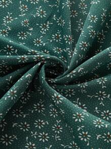 SHEIN LUNE Falda con cintura elástica con estampado floral verde para mujer - Verde - Ver 3
