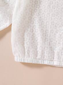 Áo khoác trùm đầu dài tay màu trơn tối giản màu trắng cho bé gái - trắng - Xem 5