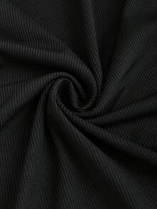 Sweetra 2 件套优雅复古小黑裙和高品质女士修身法式套装 - 黑色 - 查看 7