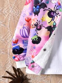 Áo khoác trùm đầu dài tay in hình nhện hoạt hình cho bé gái tuổi teen vào mùa thu/đông - Nhiều màu - Xem 4