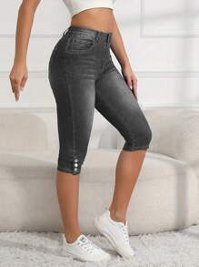 Women's Casual Stretch Skinny Cropped Jeans