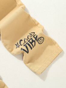 Tween Boys Graffiti Washed Soft Relaxed Casual Denim Jeans - Khaki - View 7