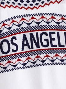 Luxurious Autumn/Winter Nordic Fair Isle Pattern Pullover Sweater For Tween Girl, College Style - White - View 3