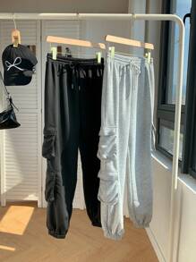 Comfortcana Mehrfarbiger Strick Damen Jumpsuit mit Taschen und Tunnelzug Taille