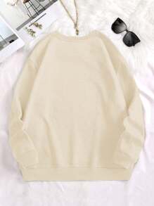 Flirla Plus Size Spirit Lead Me Sweatshirt - Apricot - View 2