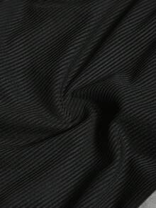 SHEIN Slayr Plus Size Street Style Black Ribbed Knotted Bodycon Mini Skirts - Black - View 6