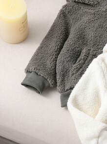 Bộ 3 áo nỉ có mũ trùm đầu bằng lông cừu nhồi bông cho bé trai màu đen, trắng, xám, thích hợp cho mùa thu đông lạnh giá, chất liệu dày và ấm để mặc ngoài trời hoặc ở nhà, cũng tuyệt vời để chụp ảnh, giản dị và thời trang - Nhiều màu - Xem 7